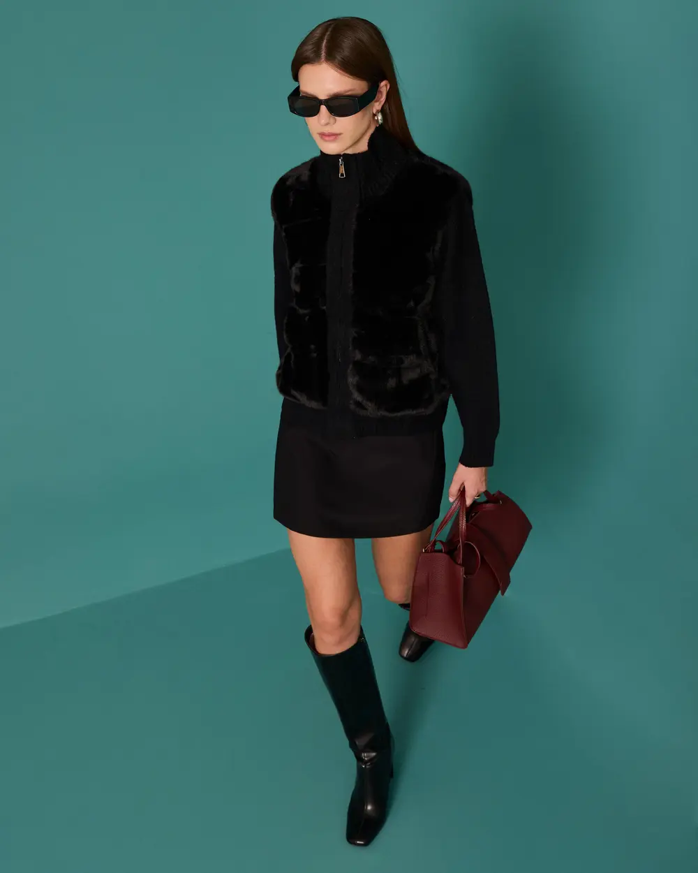 Stand-Up Collar, Double-Fabric Faux Fur