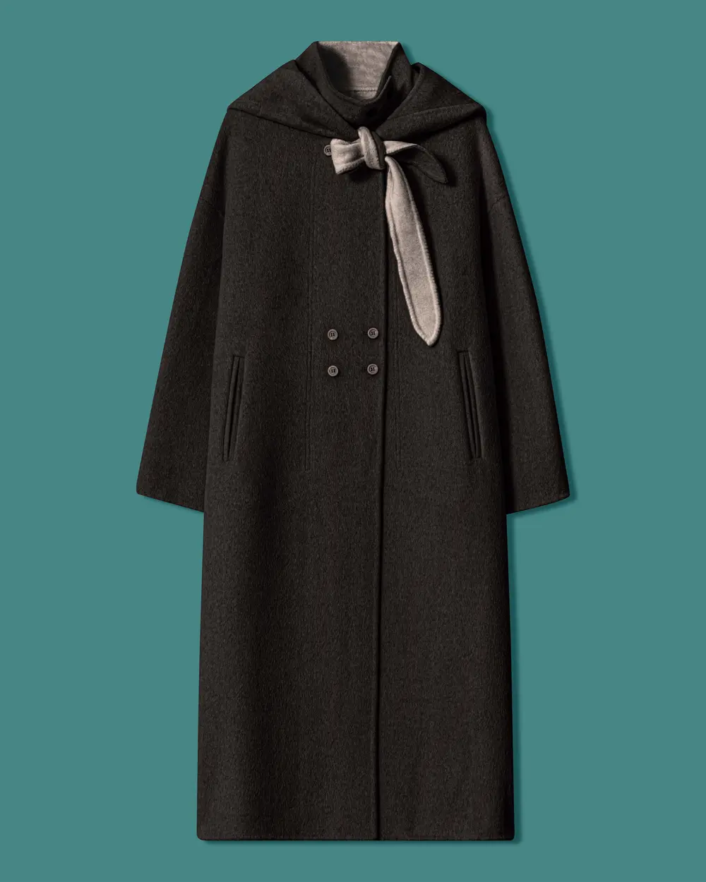 Oversized Long Coat with a Stand-Up Collar