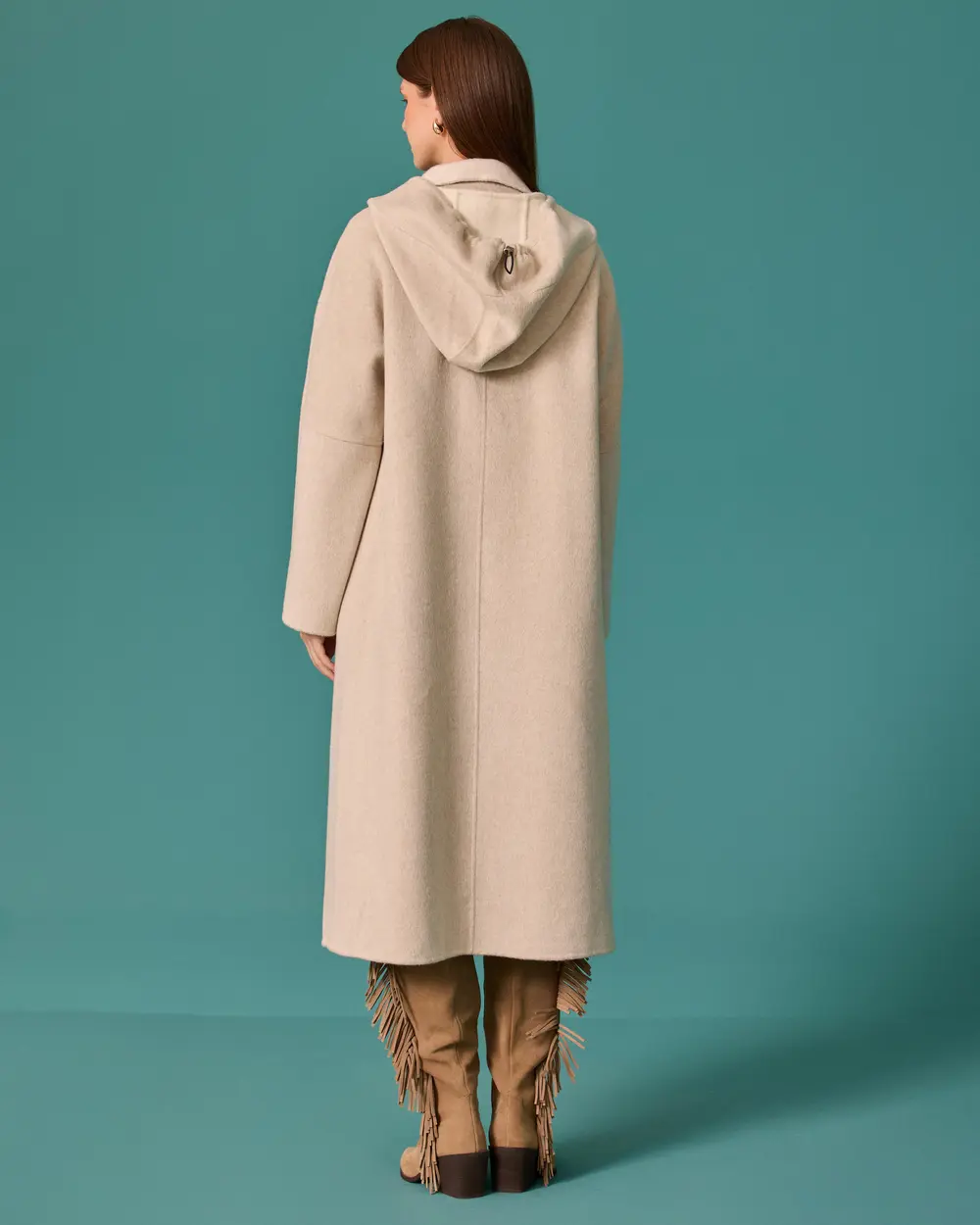 Oversized Long Coat with a Stand-Up Collar