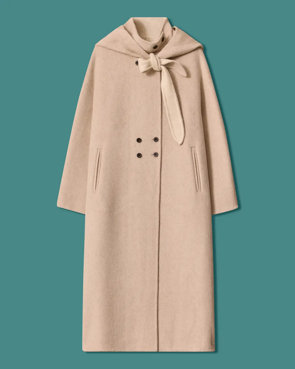Oversized Long Coat with a Stand-Up Collar
