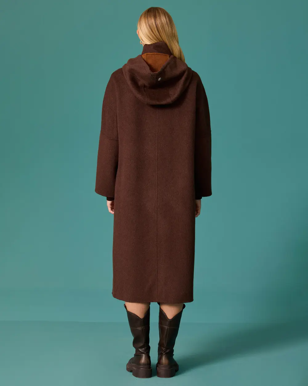 Oversized Long Coat with a Stand-Up Collar
