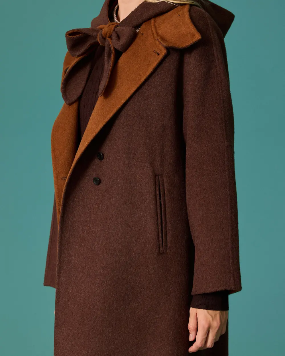 Oversized Long Coat with a Stand-Up Collar
