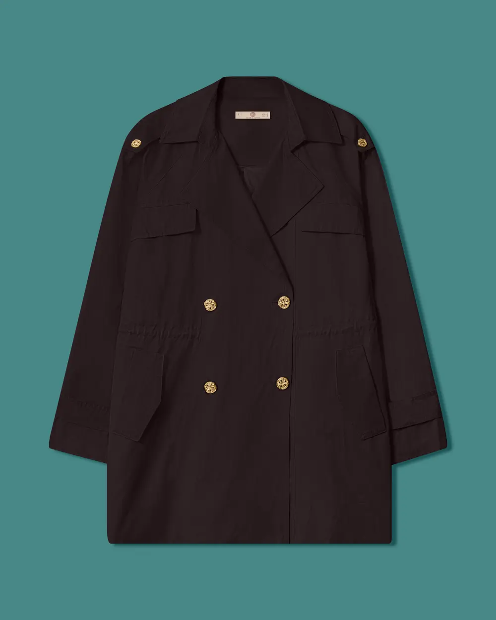 Waist-Tied Double-Breasted Trench Coat