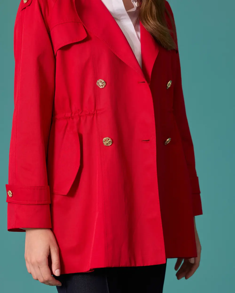 Waist-Tied Double-Breasted Trench Coat