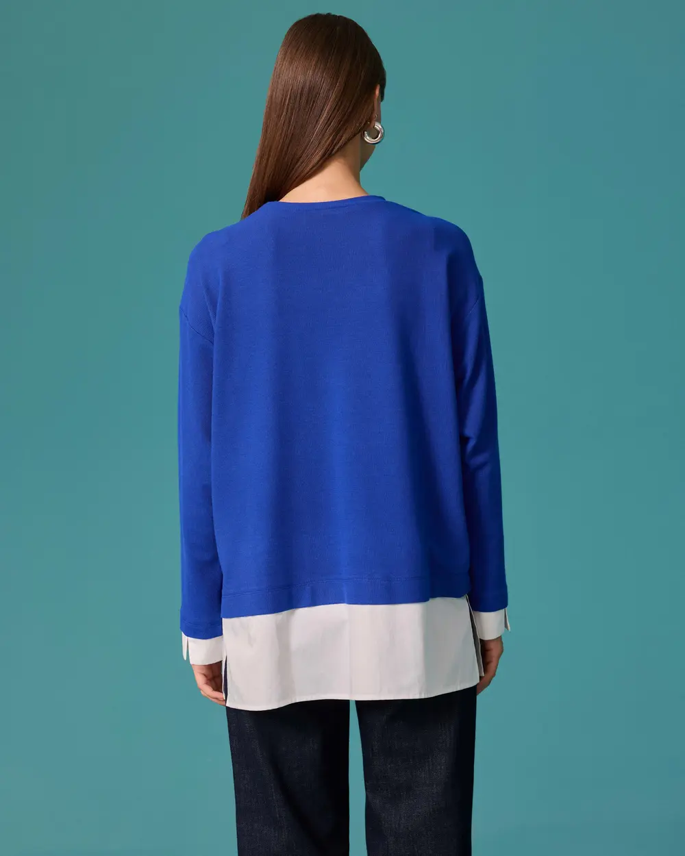 Oversize Gömlek Detaylı Sweatshirt