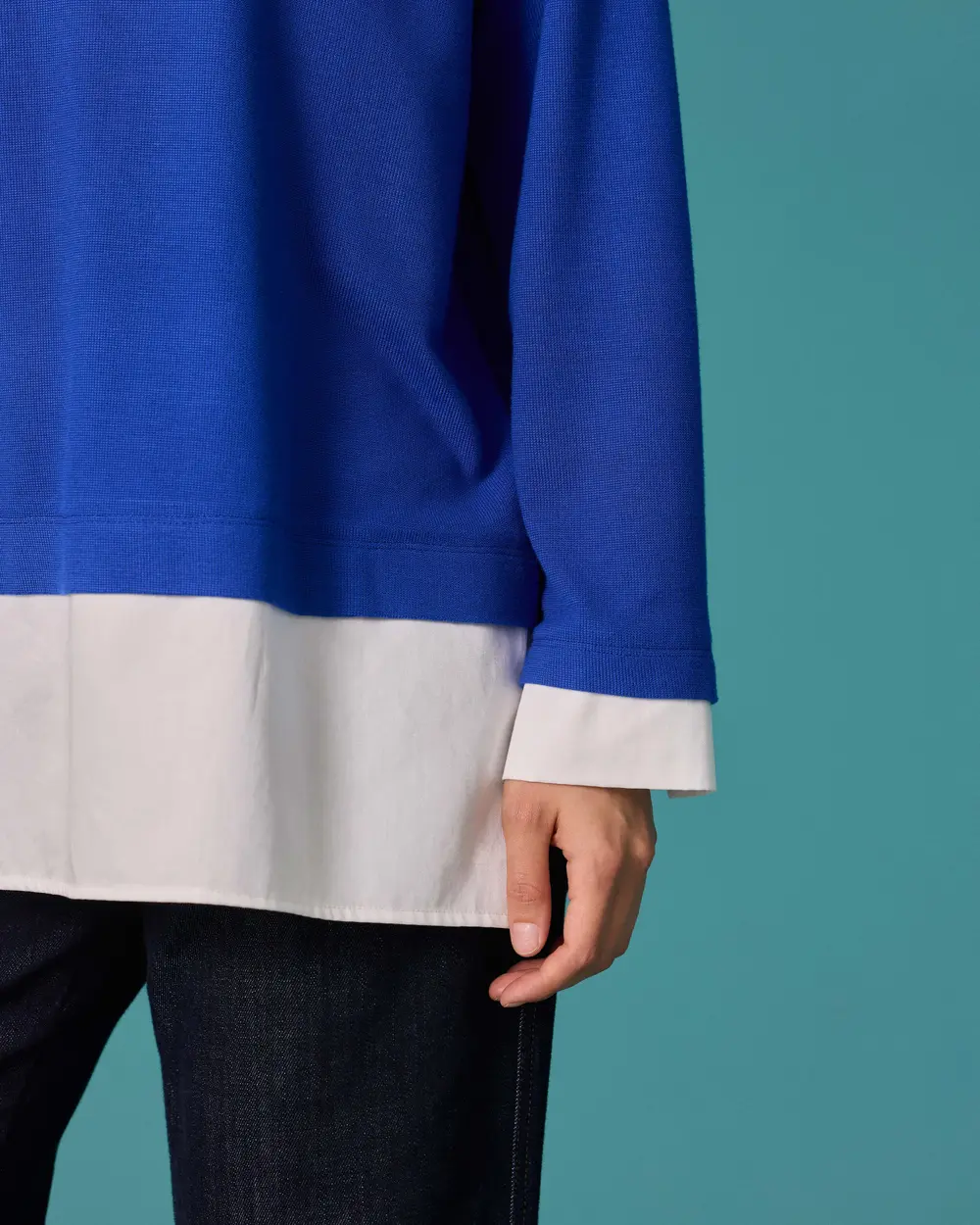 Oversize Gömlek Detaylı Sweatshirt