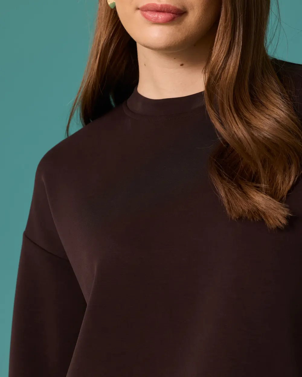 Fırfır Detaylı Bisiklet Yaka Sweatshirt