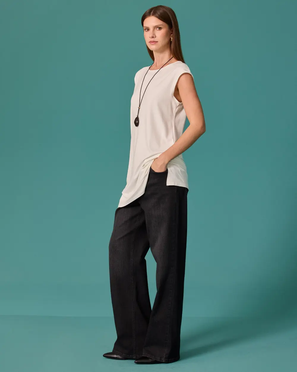 Oversized T-Shirt with a Round Neck