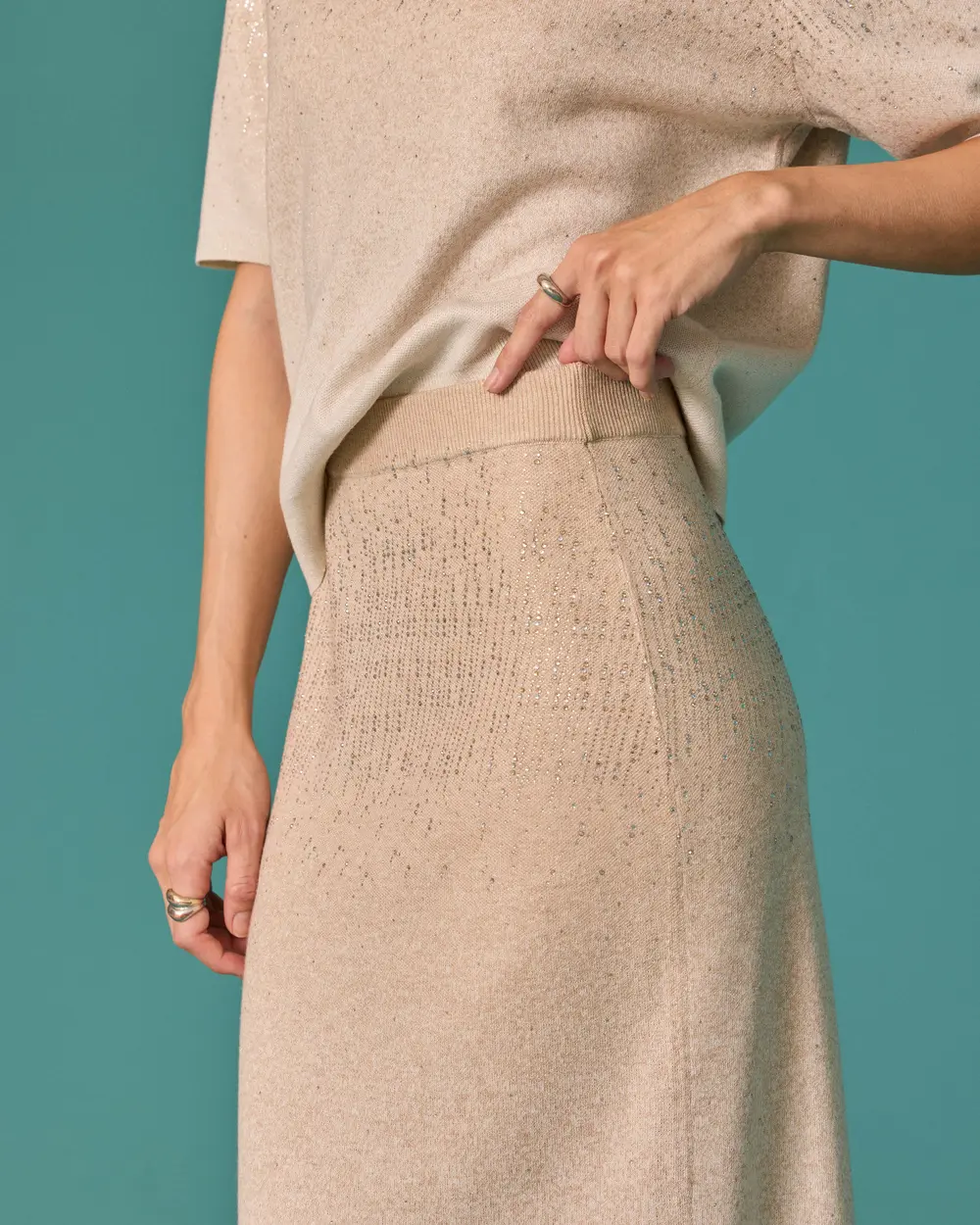 Stylish Knit Set with Bead Details