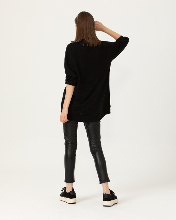 Pul Şeritli Örme Bluz