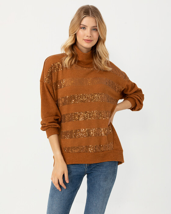 KNITTED BLOUSE WITH SEQUINS DETAIL