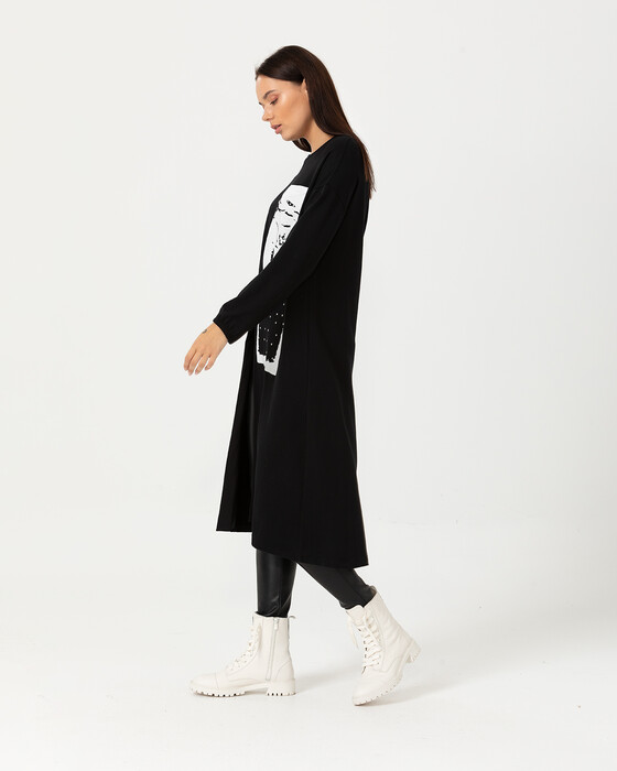 Taş Detaylı Baskılı Tunik