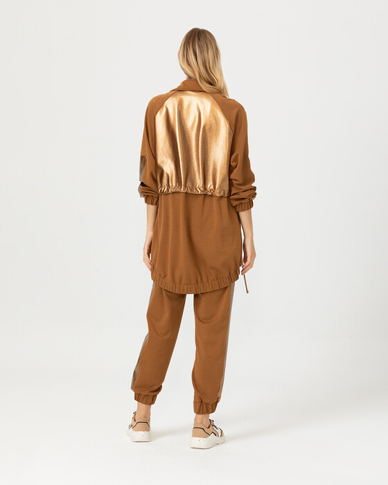 Gold Kumaş Geçişli Fermuarlı Ceket