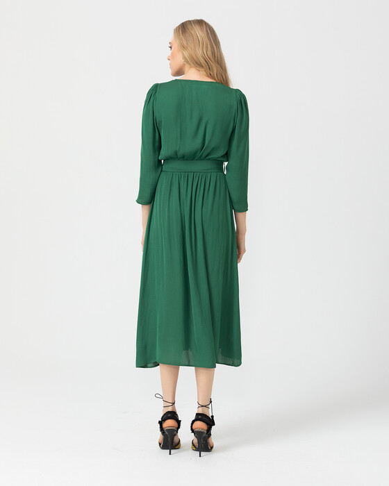 Beli Kemerli Midi Boy Elbise