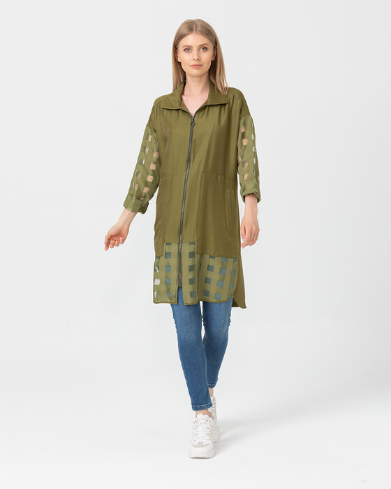 WIDE POCKET TUNÃ„Â°C WITH ZIPPER DETAIL