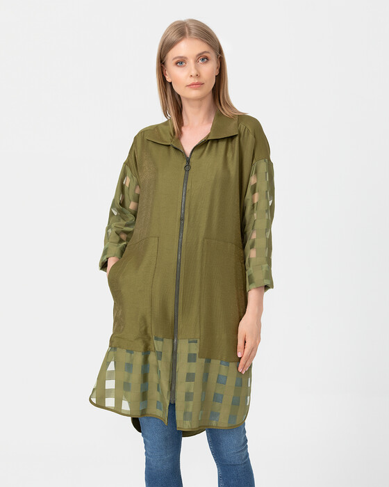 WIDE POCKET TUNÃ„Â°C WITH ZIPPER DETAIL