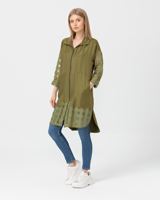 WIDE POCKET TUNÃ„Â°C WITH ZIPPER DETAIL