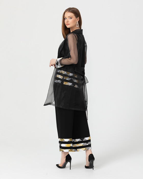 Şeritli Iç Bluzlü Tül Tunik