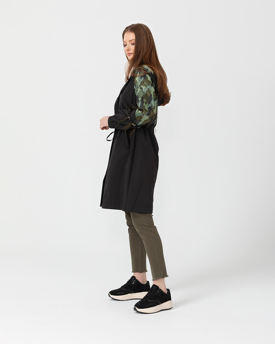 Kamuflaj Desen Detaylı Trençkot