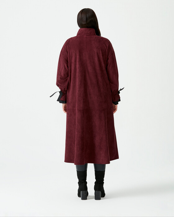 Büyük Beden Kuş Gözü Detaylı Pardesü