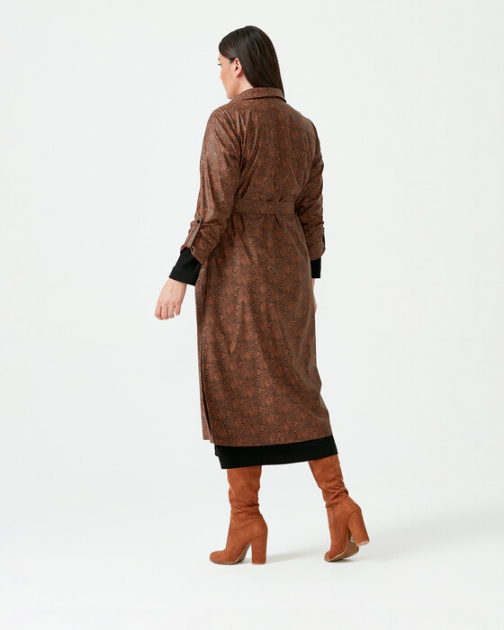 WAIST LACED COAT WITH BUTTON DETAILS