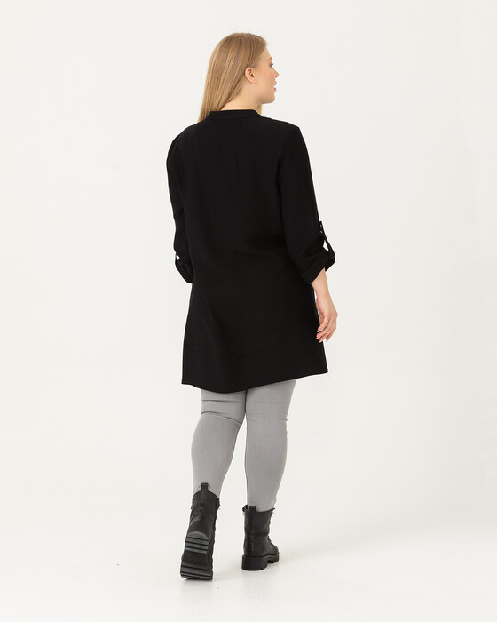 PLUS SIZE TUNIC WITH FRONT BUTTON