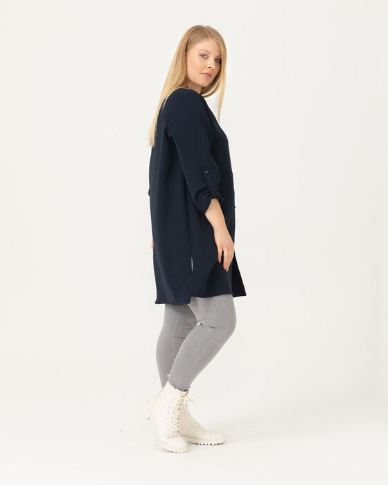 PLUS SIZE TUNIC WITH FRONT BUTTON