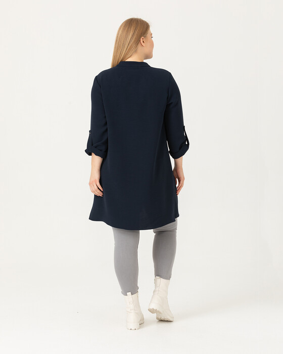 PLUS SIZE TUNIC WITH FRONT BUTTON
