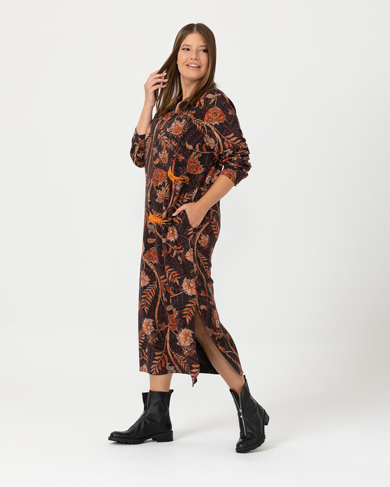 Büyük Beden Desenli Maxi Elbise