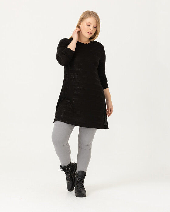 PLUS SIZE ROUND COLLAR TUNIC