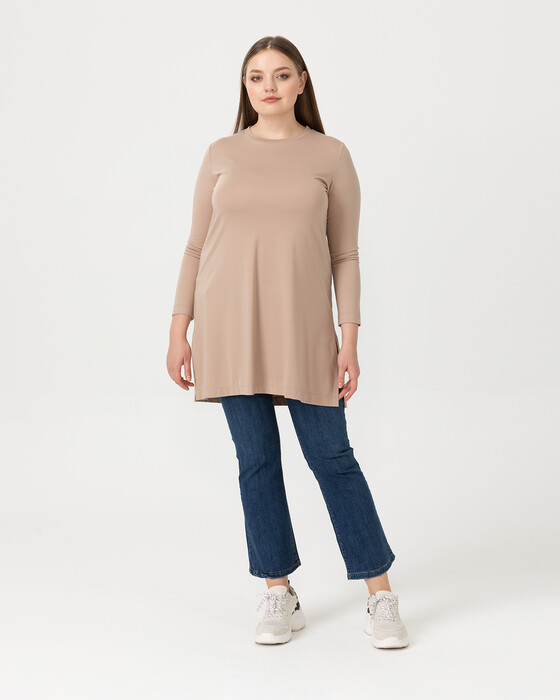 PLUS SIZE ROUND COLLAR TUNIC