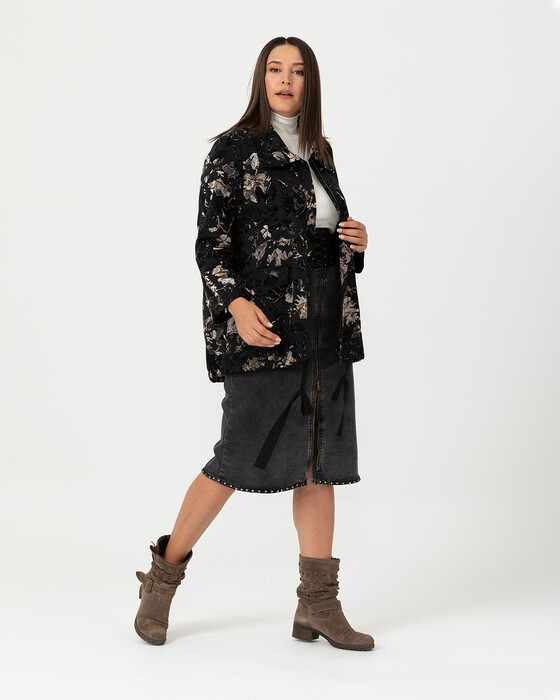 Büyük Beden Desenli Trençkot