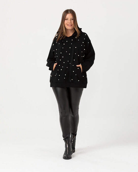 Büyük Beden Incili Sweatshirt