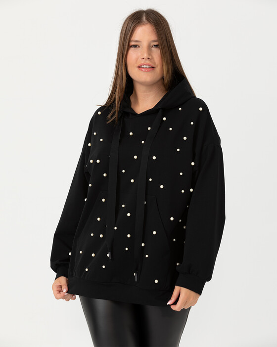 Büyük Beden Incili Sweatshirt