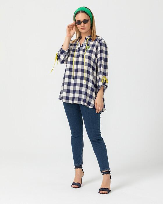 Büyük Beden Pötikareli Bluz