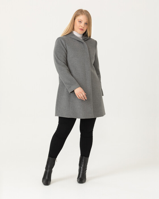 PLUS SIZE HOODED COAT