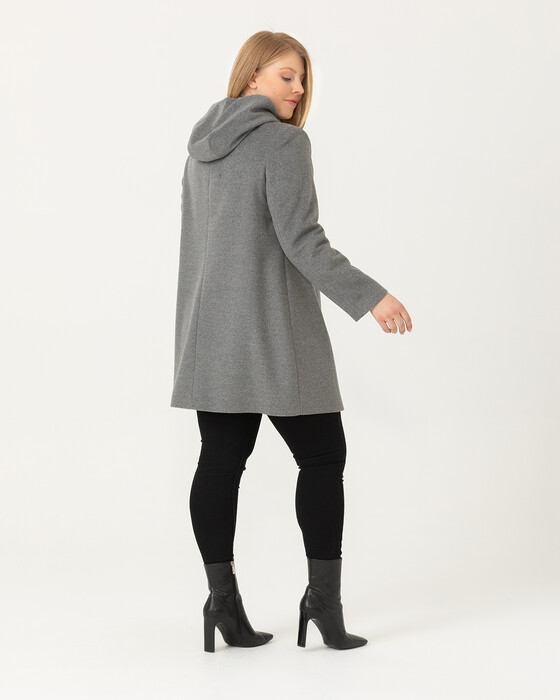 PLUS SIZE HOODED COAT