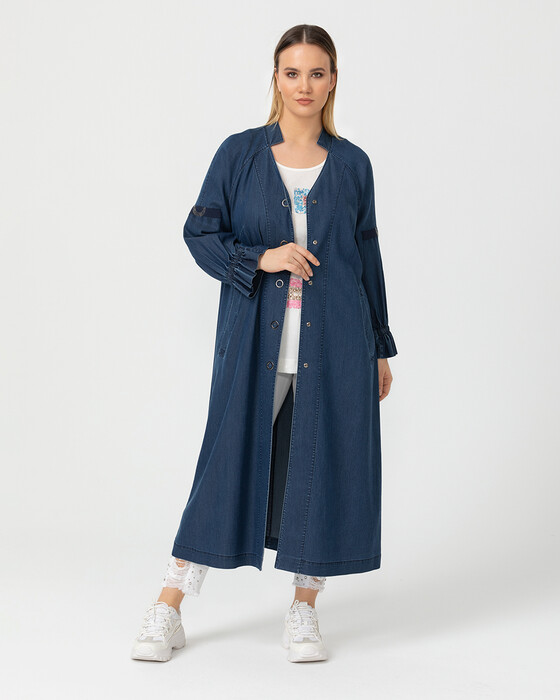 PLUS SIZE DENIM CAPE