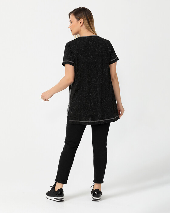 PLUS SIZE DRESS WITH SHORT SLEEVE