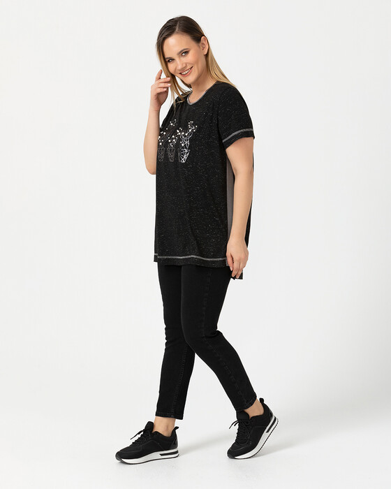 PLUS SIZE DRESS WITH SHORT SLEEVE