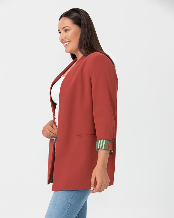 PLUS SIZE FILLET POCKET BLAZER JACKET