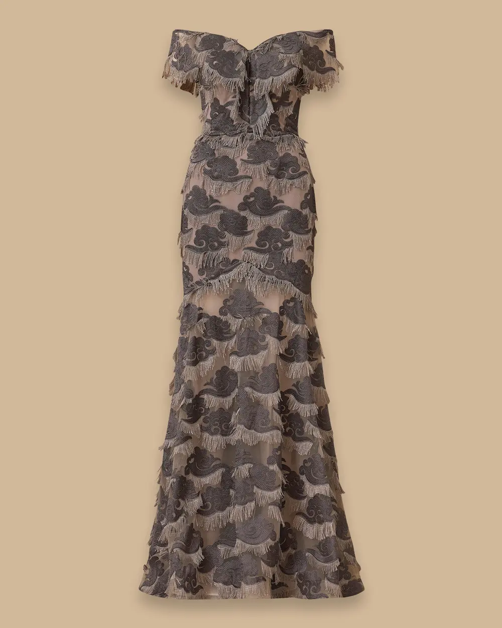 Balık Form Açık Omuz Dantel  Abiye