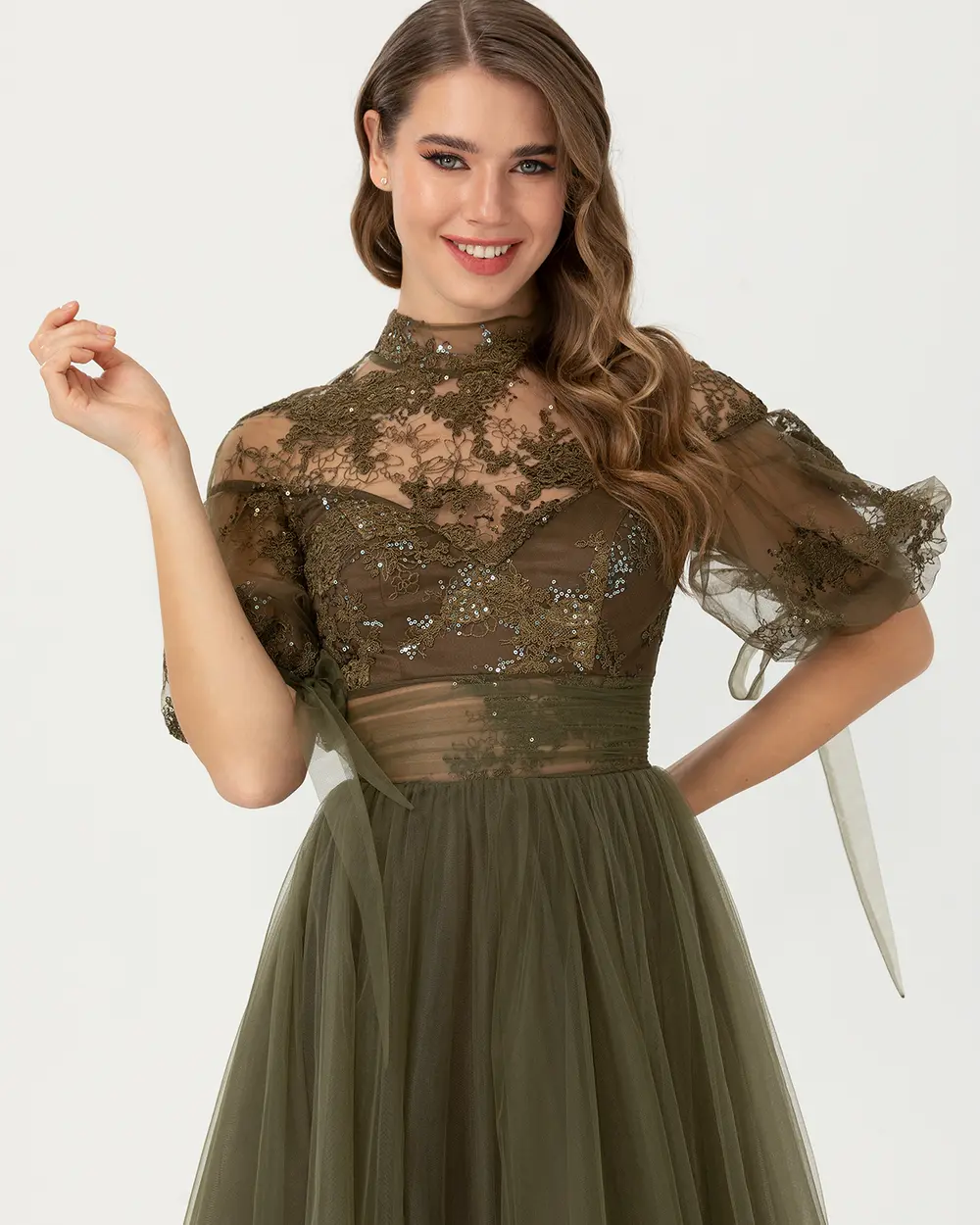 Lace Detailed Evening Dress