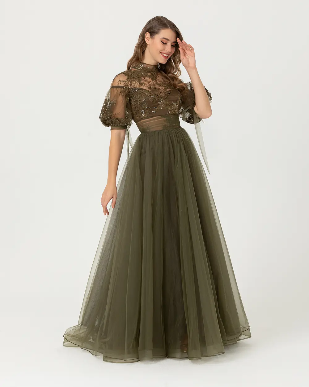 Lace Detailed Evening Dress