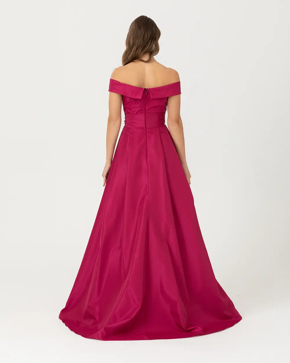 A Kesim Açık Omuz Tafta Abiye