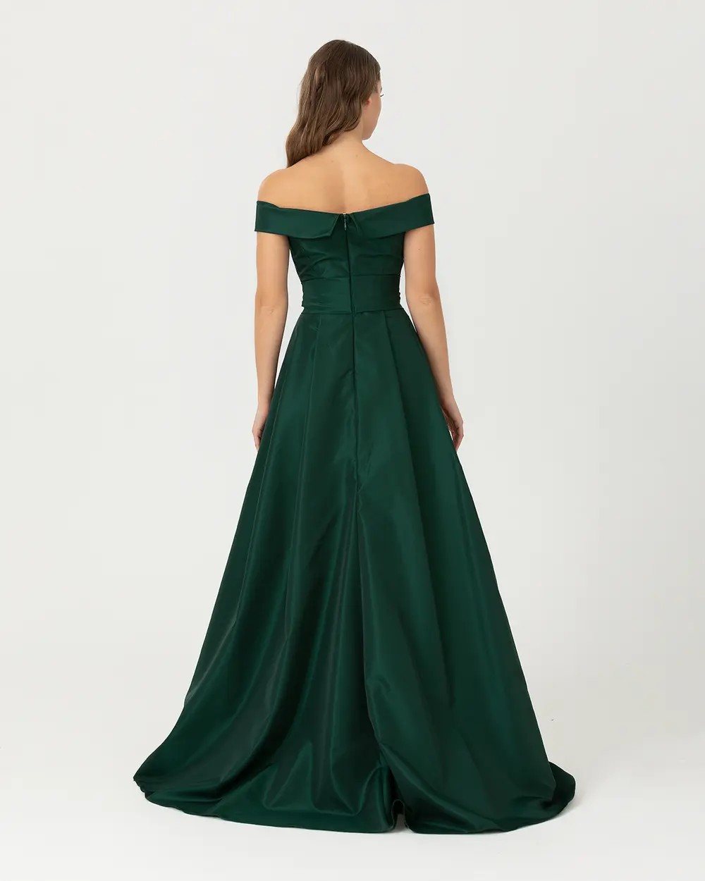 A Kesim Açık Omuz Tafta Abiye