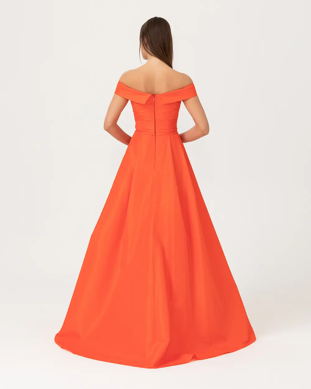 A Kesim Açık Omuz Tafta Abiye