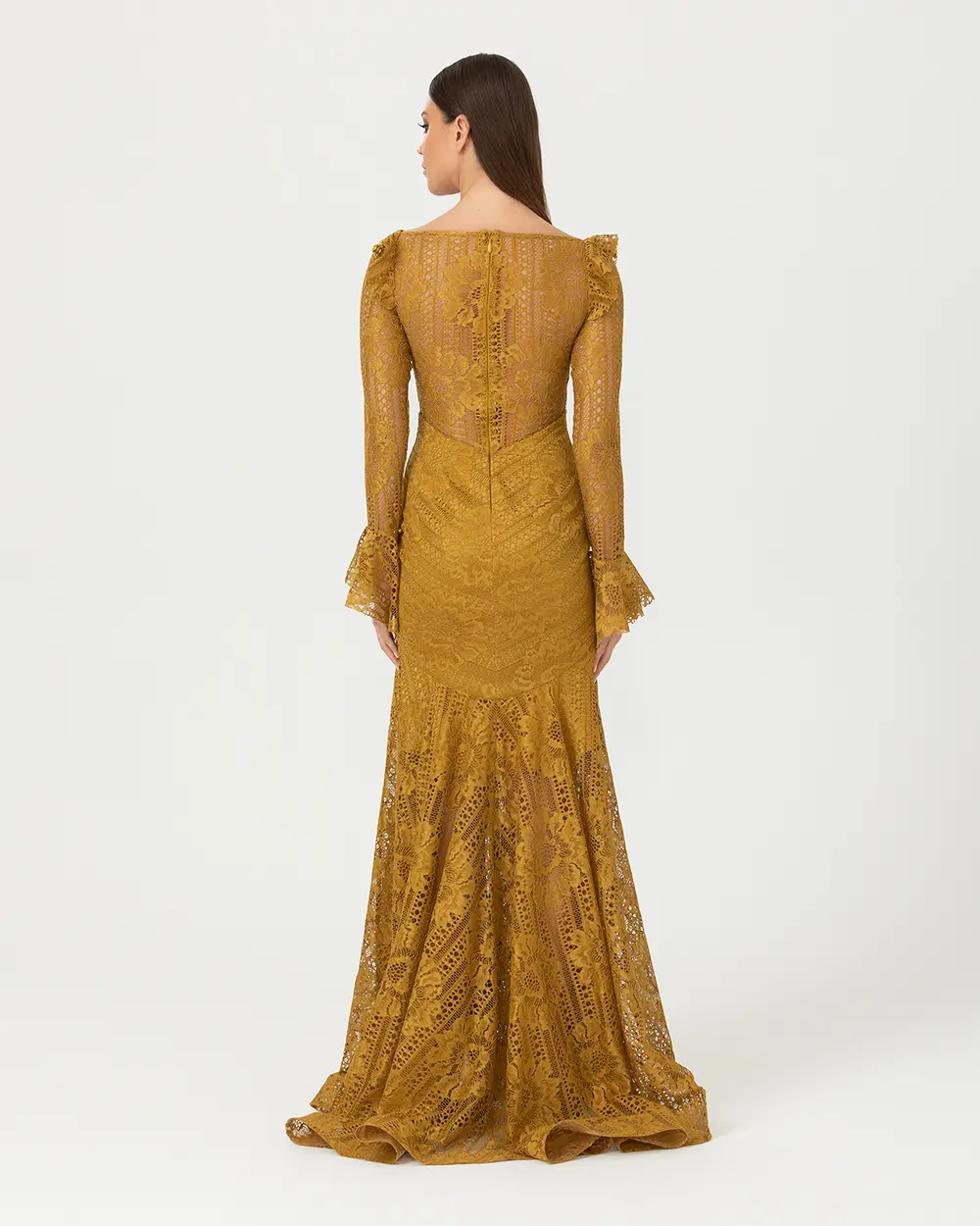 Balık Form Açık Omuz Dantel  Abiye