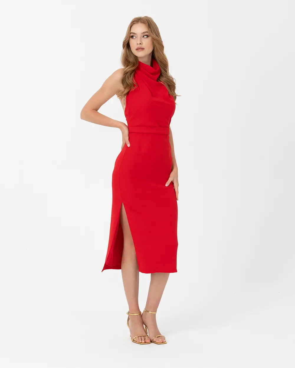 Dar Form Degaje Yaka Krep Abiye