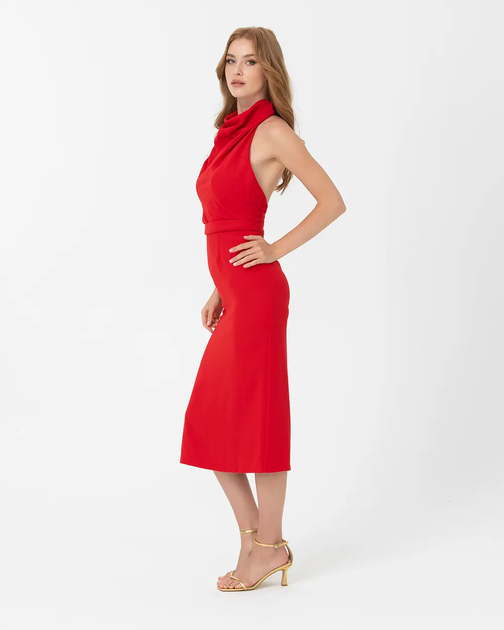 Dar Form Degaje Yaka Krep Abiye